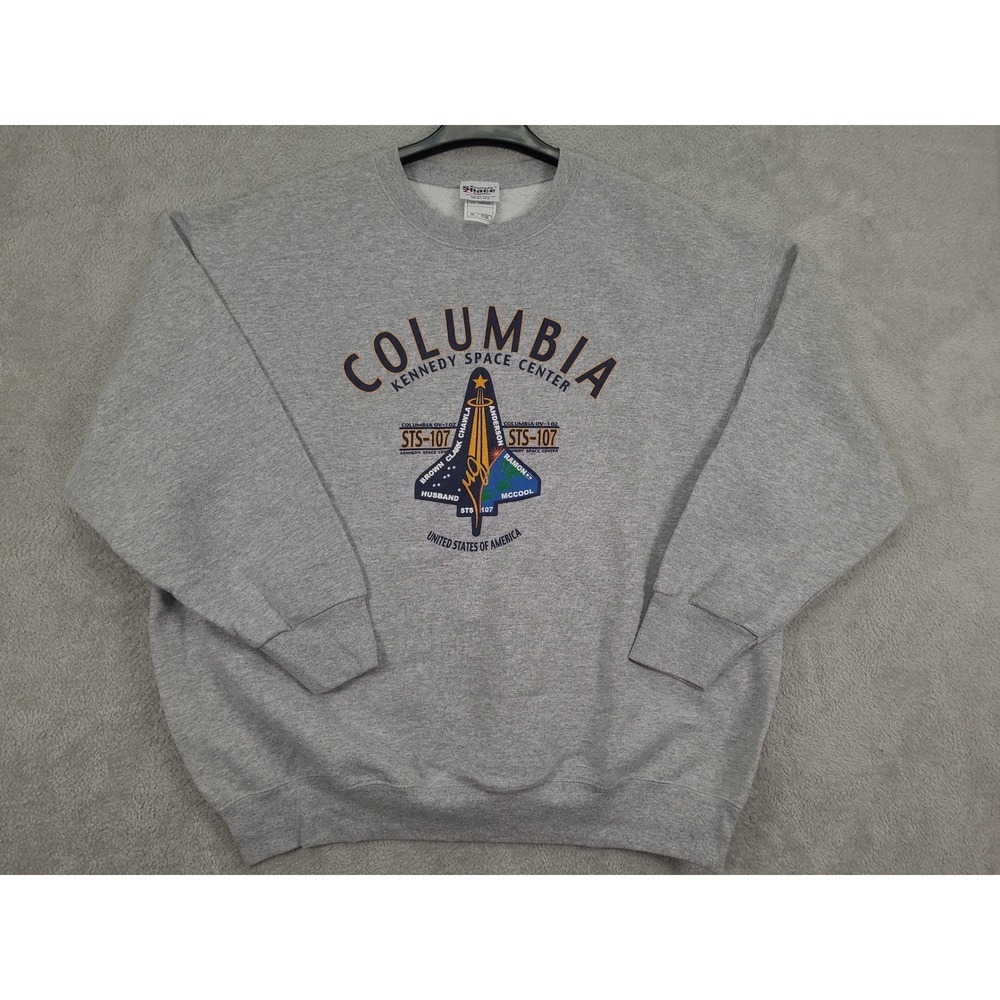 Kennedy Space Center Columbia STS 107 Mens Crew Neck Sweatshirt 2XL‎ Gray